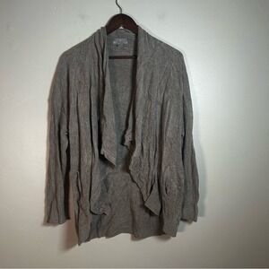 Barefoot Dreams Gray Open Front Cardigan Sweater Women Pockets‎